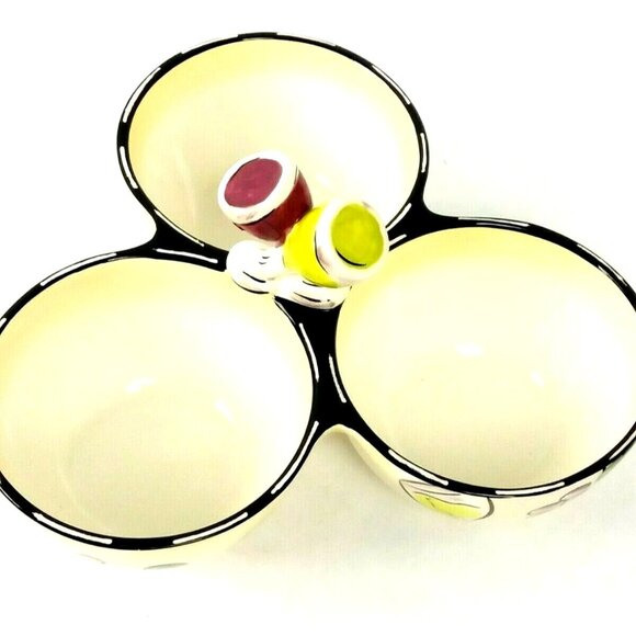 Clay Art Wine Cheese Condiment Dip Dish Server Ceramic Appetizer Entertaining Ho - Picture 8 of 9